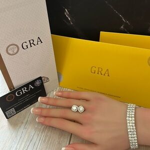 New Hip hop Silver halo diamond Moissanite 1CT earrings